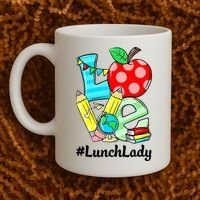 Love Lunch Lady Apples Funny Back To School Teacher Coffee Mug thumb 2