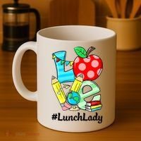 Love Lunch Lady Apples Funny Back To School Teacher Coffee Mug thumb 4