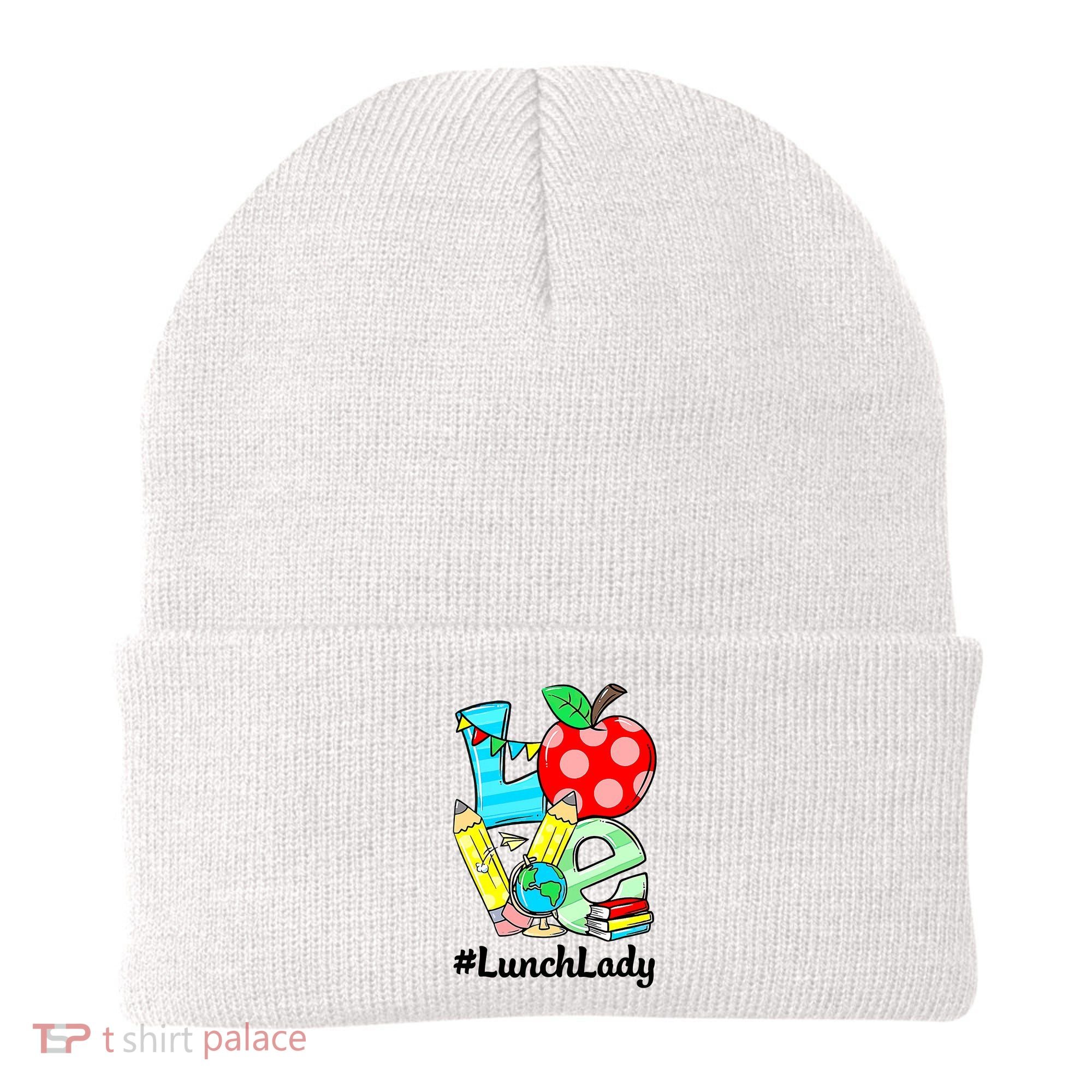 Love Lunch Lady Apples Funny Back To School Teacher Beanie