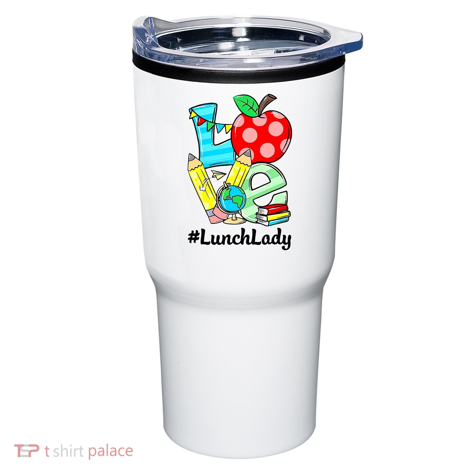 Love Lunch Lady Apples Funny Back To School Teacher Tumbler