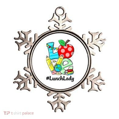 Love Lunch Lady Apples Funny Back To School Teacher Ornament