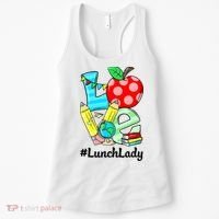 Love Lunch Lady Apples Funny Back To School Teacher Women's Tank Top thumb 0