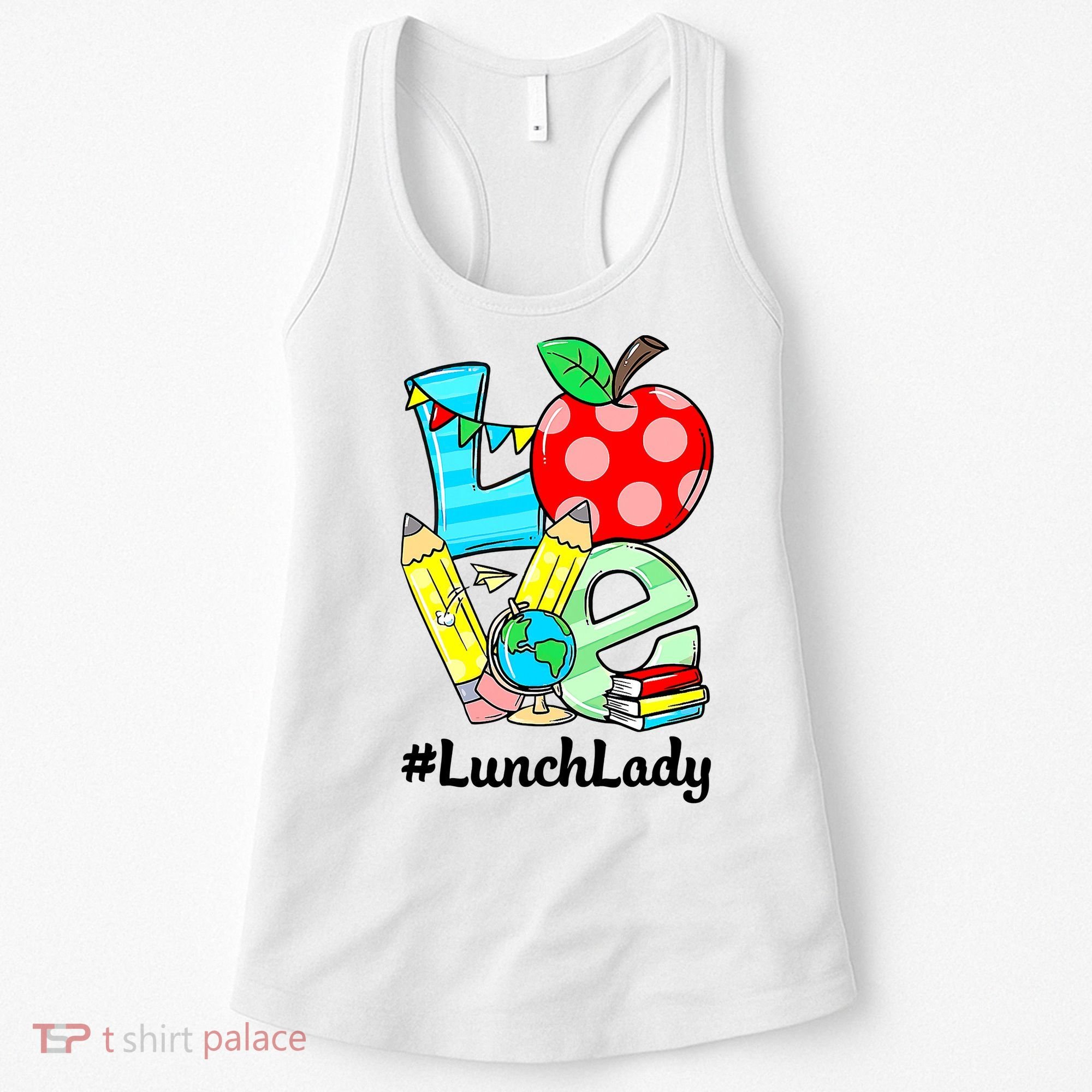 Love Lunch Lady Apples Funny Back To School Teacher Women's Tank Top