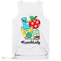 Love Lunch Lady Apples Funny Back To School Teacher Tank Top thumb 0