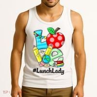Love Lunch Lady Apples Funny Back To School Teacher Tank Top thumb 3