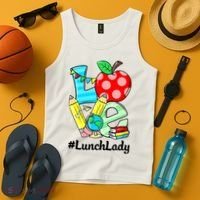 Love Lunch Lady Apples Funny Back To School Teacher Tank Top thumb 4