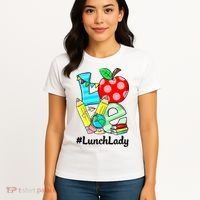 Love Lunch Lady Apples Funny Back To School Teacher Women's T-Shirt thumb 4