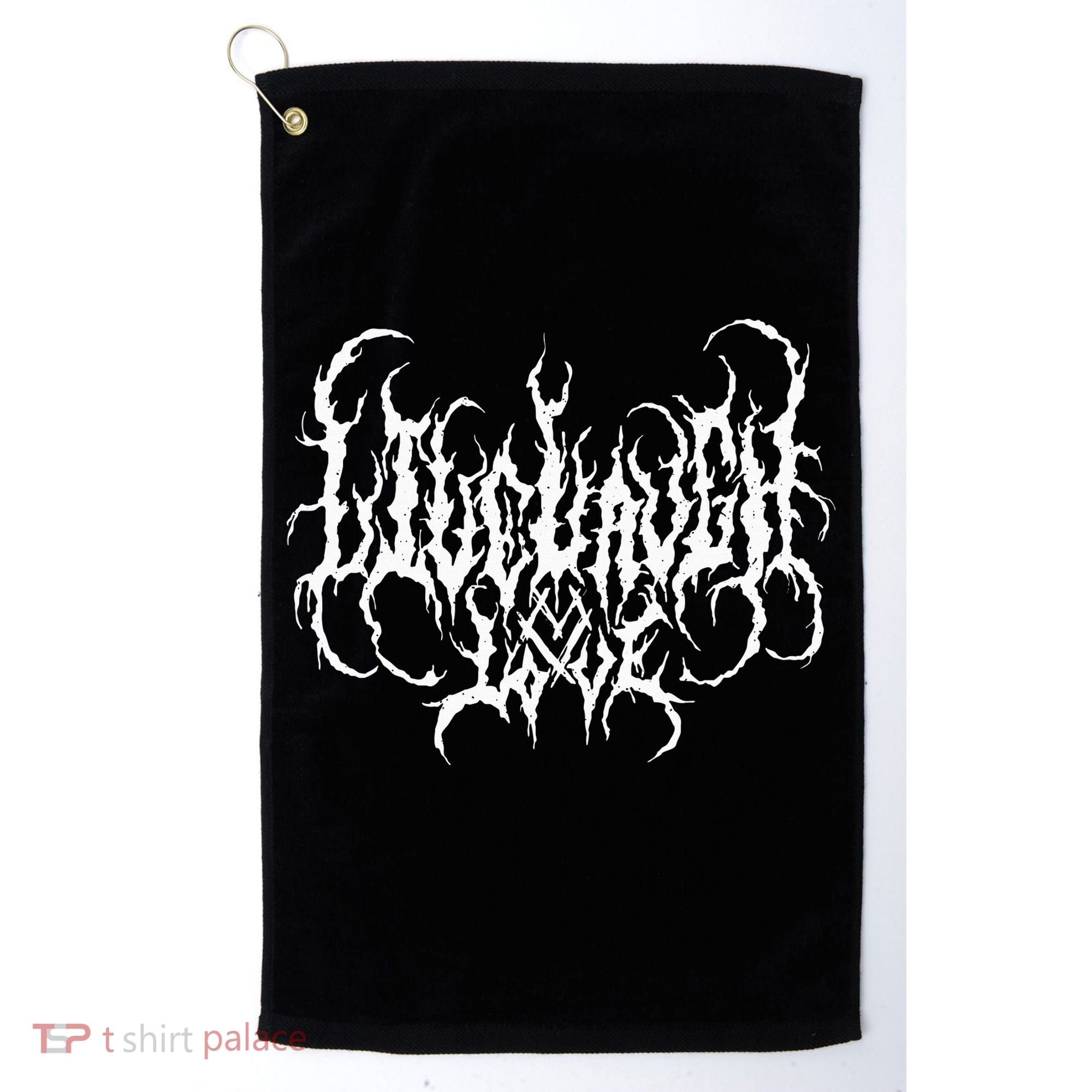 Live Life Laugh Love Death Metal Style Golf Towel