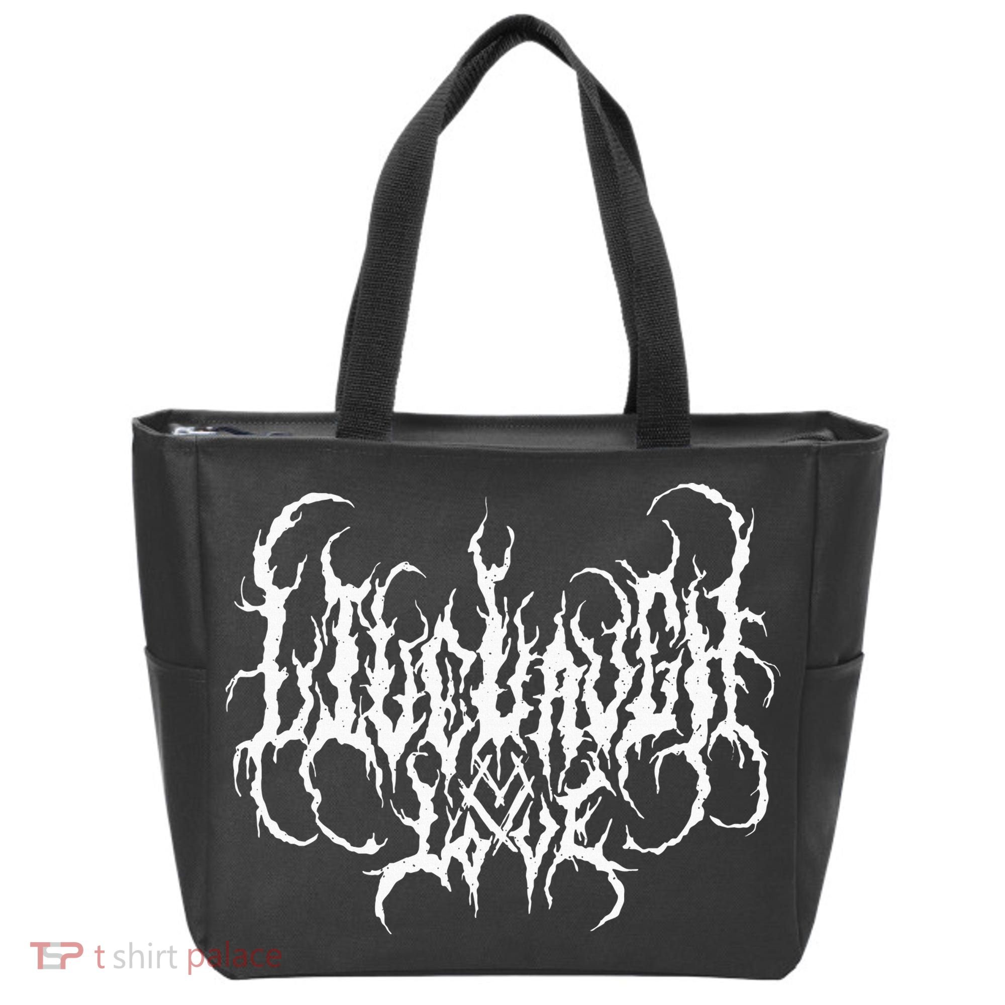 Live Life Laugh Love Death Metal Style Tote Bag