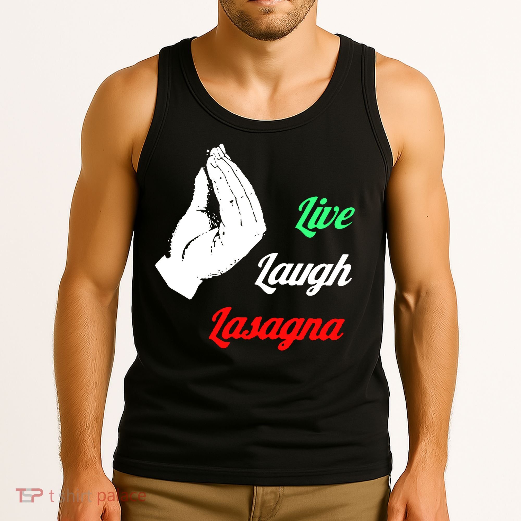 Live Laugh Lasagna Lover Funny Tank Top