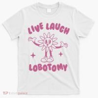Live Laugh Lobotomy Vintage Cartoon Weird T-Shirt thumb 0
