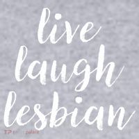 Live Laugh Lesbian Women's Racerback Cropped Tank thumb 2