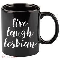 Live Laugh Lesbian 11oz C Handle Ceramic Mug thumb 0