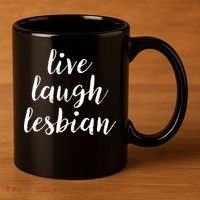 Live Laugh Lesbian 11oz C Handle Ceramic Mug thumb 3