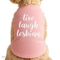 Live Laugh Lesbian Doggie Tank thumb 0