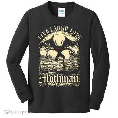 Live. Laugh. Lurk Mothman Kids Long Sleeve Shirt