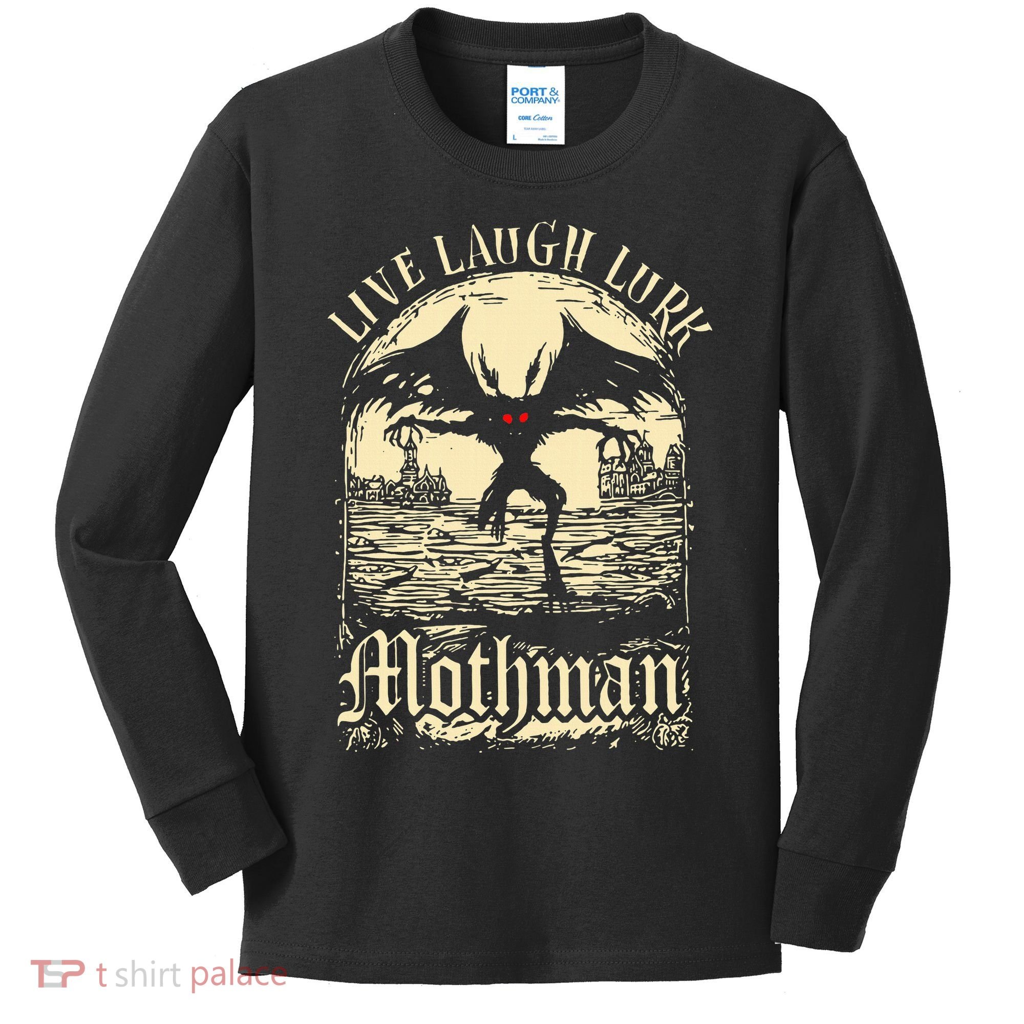 Live. Laugh. Lurk Mothman Kids Long Sleeve Shirt