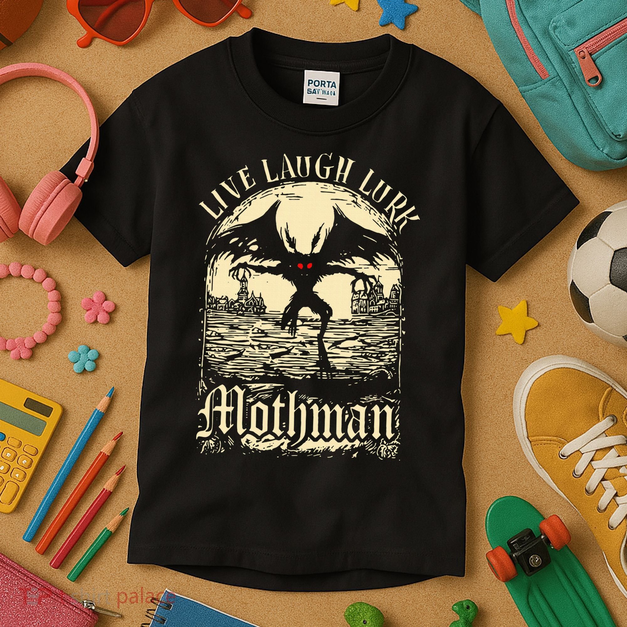 Live. Laugh. Lurk Mothman Kids T-Shirt