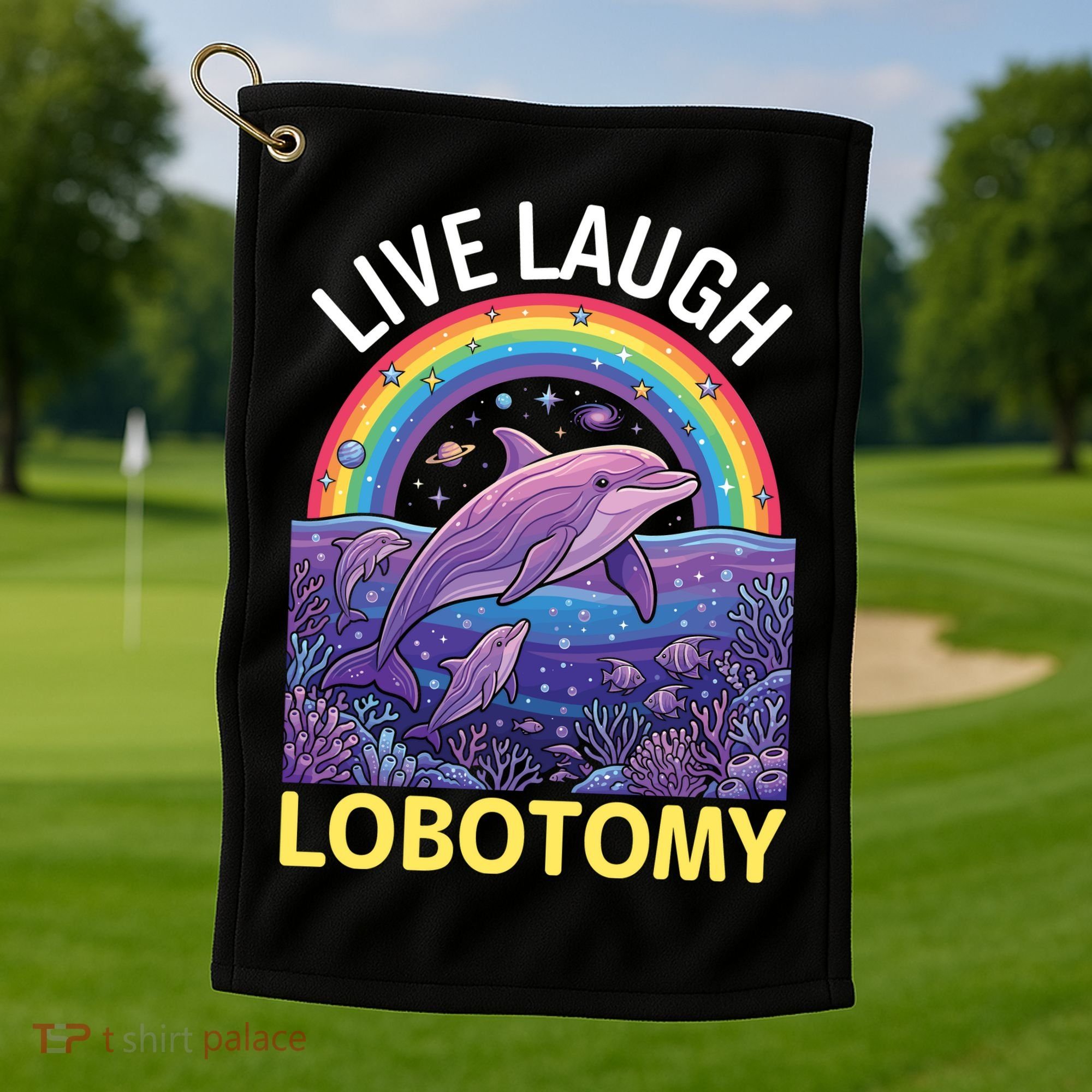 Live Laugh Lobotomy Golf Towel
