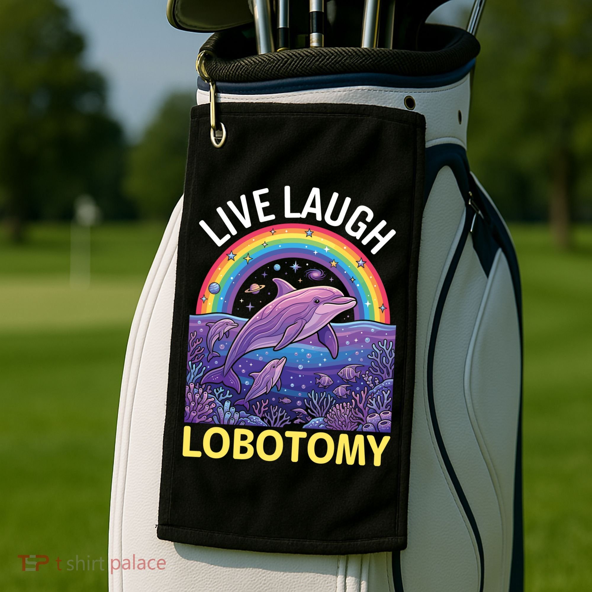 Live Laugh Lobotomy Golf Towel