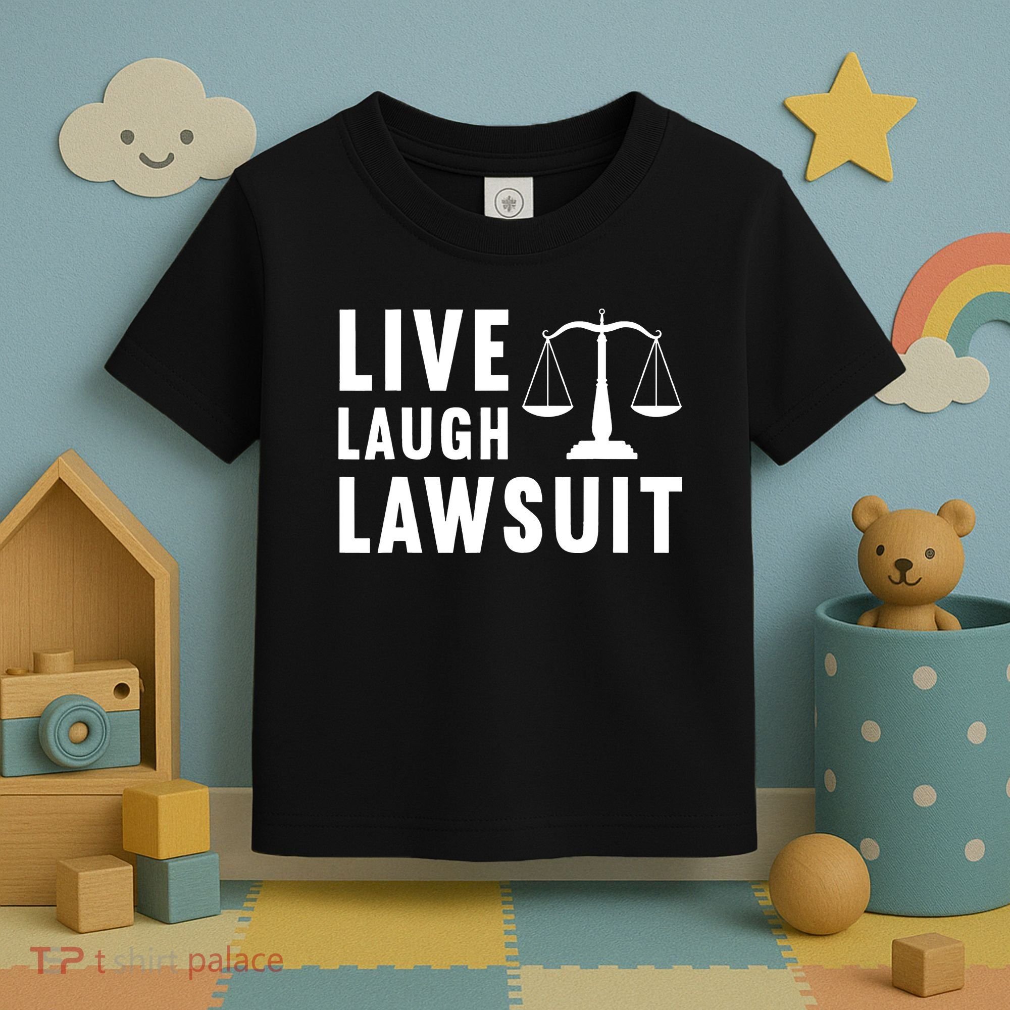 Live Laugh Lawsuit Litigator Lawyer Attorney Toddler T-Shirt