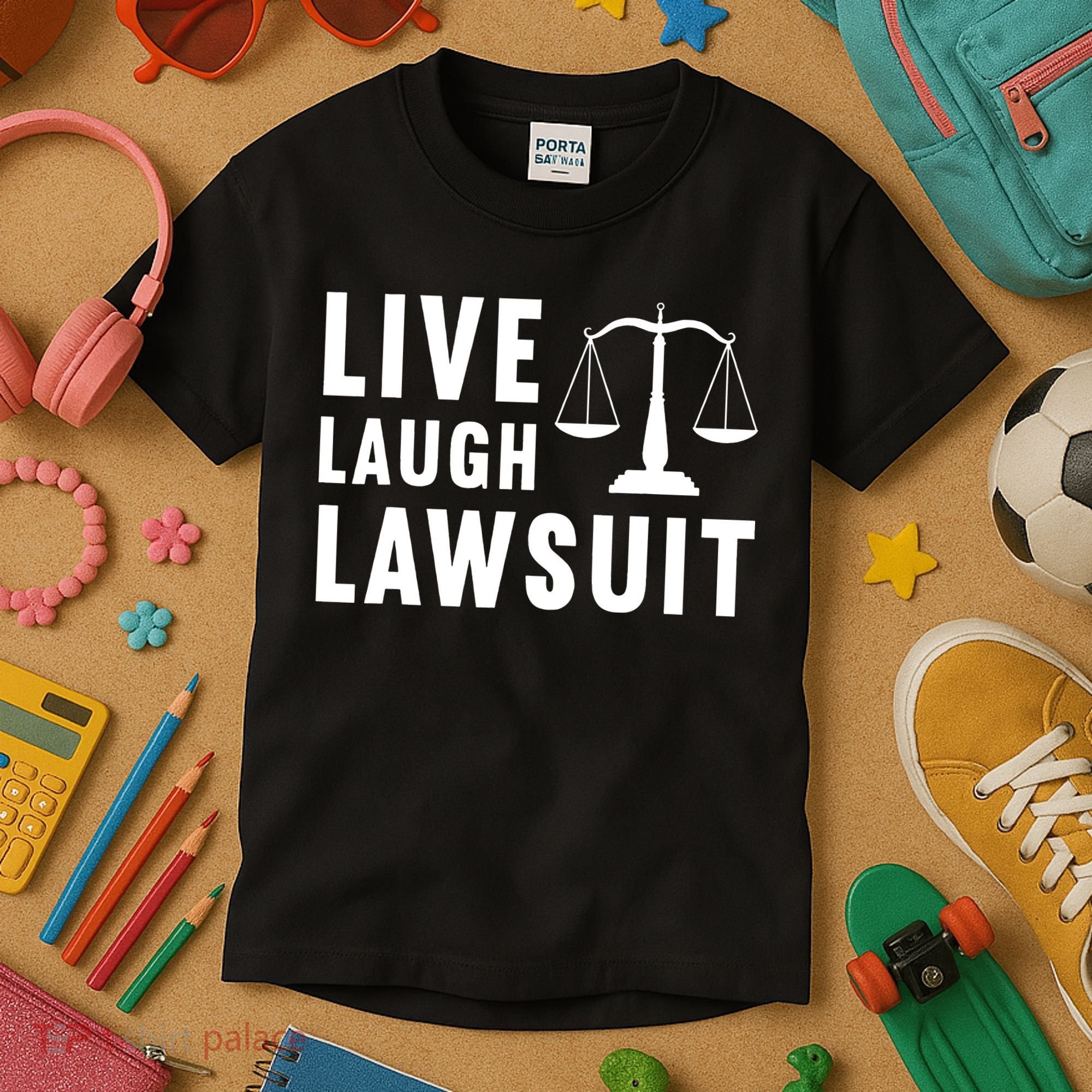 Live Laugh Lawsuit Litigator Lawyer Attorney Kids T-Shirt
