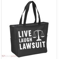 Live Laugh Lawsuit Litigator Lawyer Attorney Tote Bag thumb 2