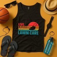 Live Laugh Lawn Care Tank Top thumb 4