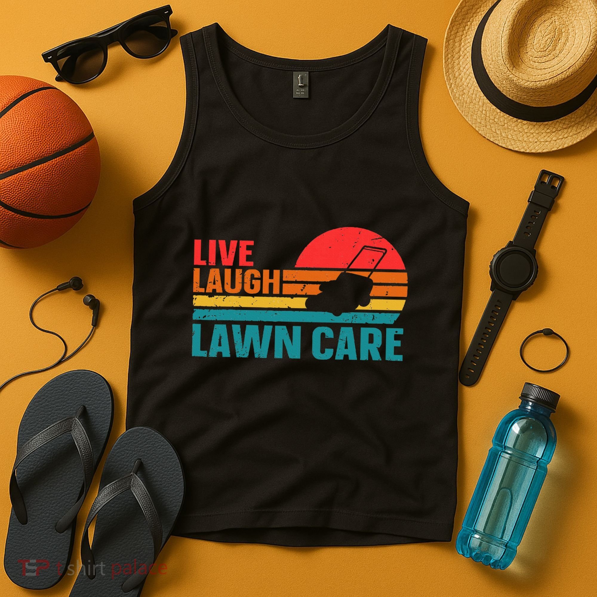 Live Laugh Lawn Care Tank Top