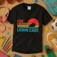 Live Laugh Lawn Care Kids T-Shirt thumb 3