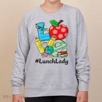 Love Lunch Lady Apples Back To School Cafeteria Worker Women's Sweatshirt thumb 0