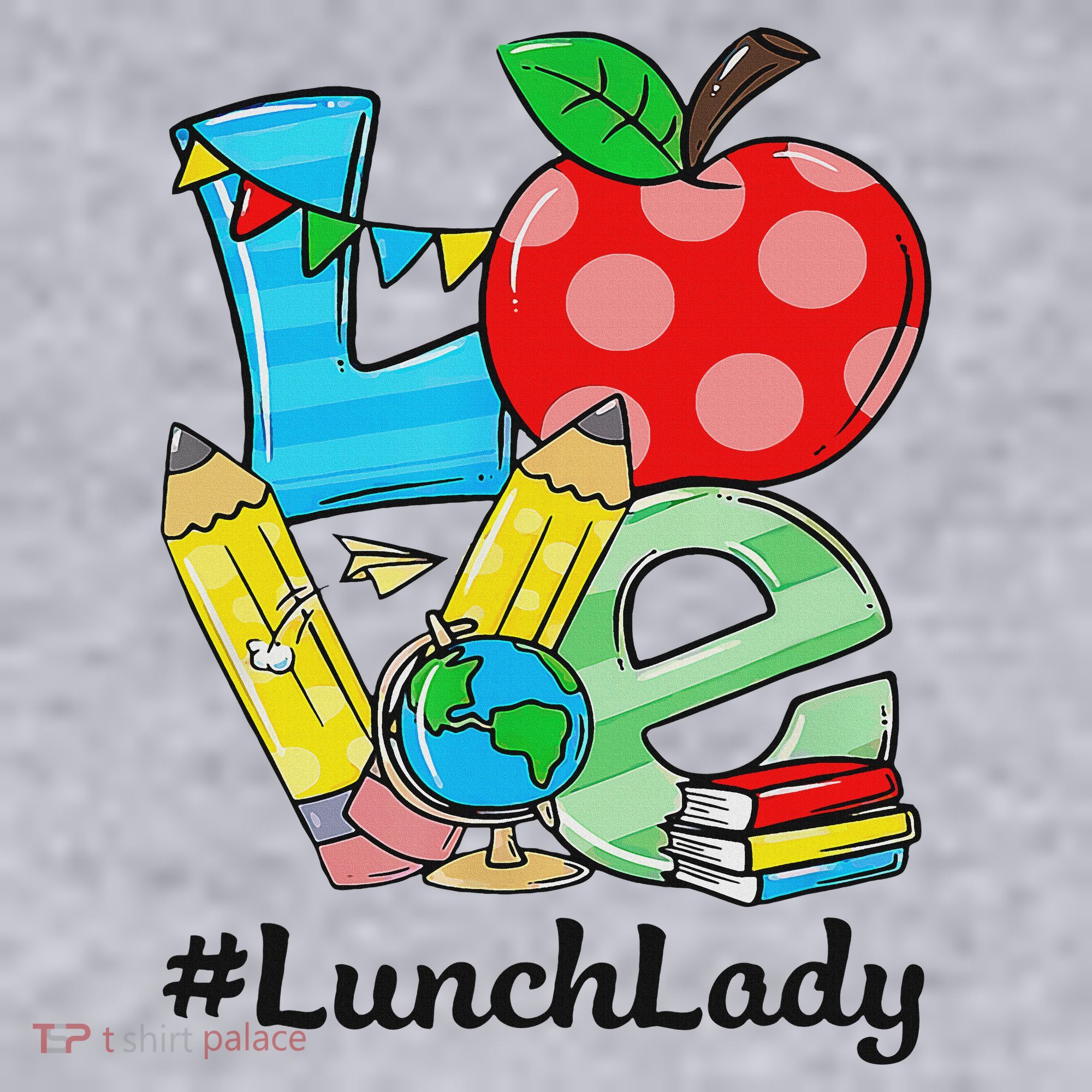 Love Lunch Lady Apples Back To School Cafeteria Worker Women's Sweatshirt