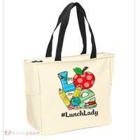 Love Lunch Lady Apples Back To School Cafeteria Worker Tote Bag thumb 2