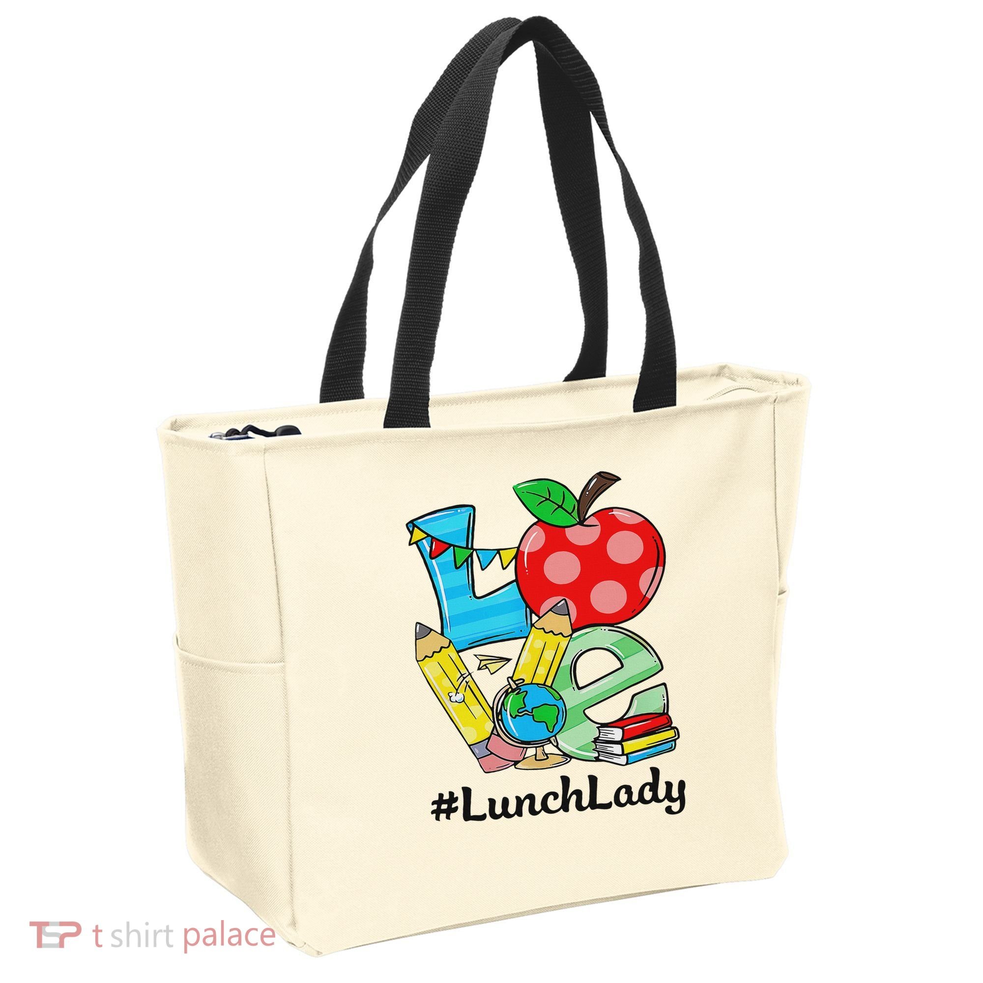Love Lunch Lady Apples Back To School Cafeteria Worker Tote Bag