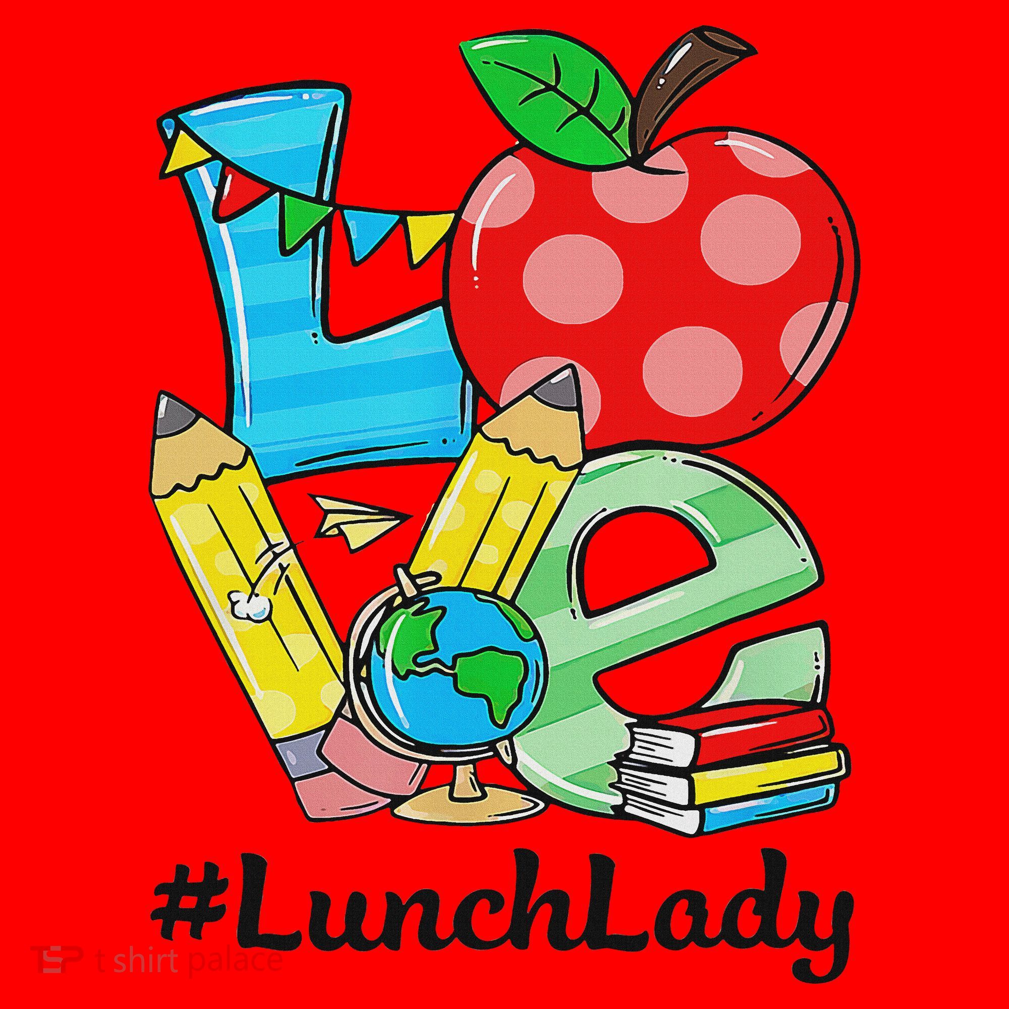 Love Lunch Lady Apples Back To School Cafeteria Worker Santa Hat