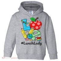 Love Lunch Lady Apples Back To School Cafeteria Worker Toddler Hoodie thumb 0