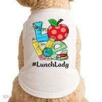 Love Lunch Lady Apples Back To School Cafeteria Worker Doggie Tank thumb 0