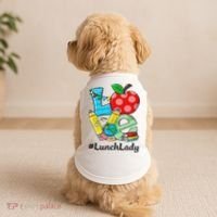 Love Lunch Lady Apples Back To School Cafeteria Worker Doggie Tank thumb 2