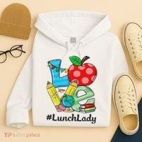 Love Lunch Lady Apples Back To School Cafeteria Worker Hoodie thumb 4