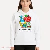 Love Lunch Lady Apples Back To School Cafeteria Worker Hoodie thumb 5