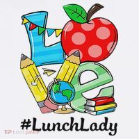 Love Lunch Lady Apples Back To School Cafeteria Worker Sweatshirt thumb 3