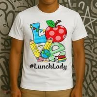 Love Lunch Lady Apples Back To School Cafeteria Worker T-Shirt thumb 3