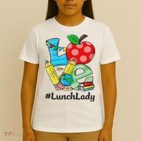 Love Lunch Lady Apples Back To School Cafeteria Worker T-Shirt thumb 4