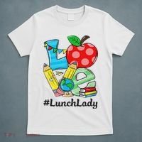 Love Lunch Lady Apples Back To School Cafeteria Worker T-Shirt thumb 5