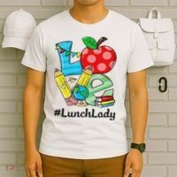 Love Lunch Lady Apples Back To School Cafeteria Worker T-Shirt thumb 6