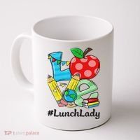 Love Lunch Lady Apples Back To School Cafeteria Worker Coffee Mug thumb 0