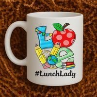 Love Lunch Lady Apples Back To School Cafeteria Worker Coffee Mug thumb 2