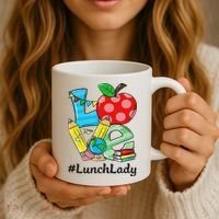 Love Lunch Lady Apples Back To School Cafeteria Worker Coffee Mug thumb 3