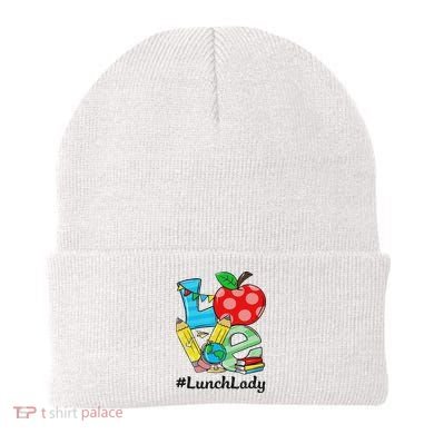 Love Lunch Lady Apples Back To School Cafeteria Worker Beanie