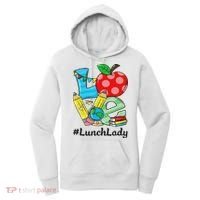 Love Lunch Lady Apples Back To School Cafeteria Worker Women's Hoodie thumb 0
